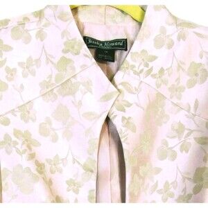 Floral Brocade Button Up Split Sleeve Size 14 Evening Wear Crop Jacket Faux silk